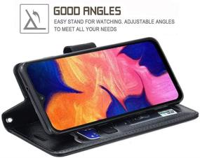 img 2 attached to 📱 ERAGLOW Galaxy A10E Wallet Case - Premium Black PU Leather Flip Cover with Card Slots & Kickstand