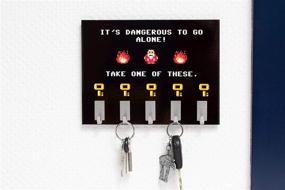 img 3 attached to 🔑 Geeky Home and Office Decor Wall-Mounted Key Holder - getDigital Dangerous to Go Alone Key Rack with 5 Metal Hooks - Dimensions 21 x 16 cm