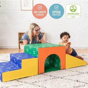 img 1 attached to 🧸 ECR4Kids SoftZone Single-Tunnel Foam Climber - Indoor Active Play Structure for Toddlers and Kids, Freestanding & Safe Soft Foam Play Set, Easy Assembly, Primary Colors