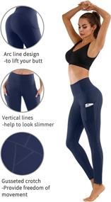 img 1 attached to PHISOCKAT Pockets Control Workout Leggings Sports & Fitness in Team Sports