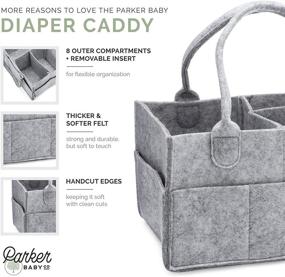 img 3 attached to 🍼 Parker Baby Diaper Caddy - Grey Nursery Storage Bin and Car Organizer for Diapers and Baby Wipes
