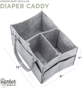img 2 attached to 🍼 Parker Baby Diaper Caddy - Grey Nursery Storage Bin and Car Organizer for Diapers and Baby Wipes