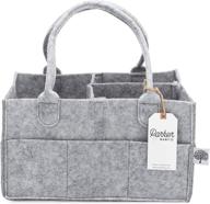 🍼 parker baby diaper caddy - grey nursery storage bin and car organizer for diapers and baby wipes логотип