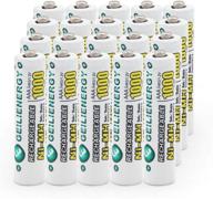 geilienergy 20-pack aaa nimh rechargeable batteries - 1.2v 1000mah for remote control, toys, flashlights, mice logo