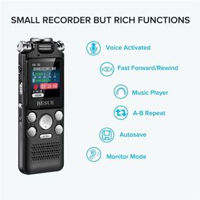 img 2 attached to 🎙️ 16GB BESUE Digital Voice Recorder - Voice Activated, Playback, Rechargeable Audio Recorder for Meetings & Lectures, Handheld Dictaphone with Double Microphone, Noise Cancelling