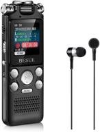 🎙️ 16gb besue digital voice recorder - voice activated, playback, rechargeable audio recorder for meetings & lectures, handheld dictaphone with double microphone, noise cancelling logo