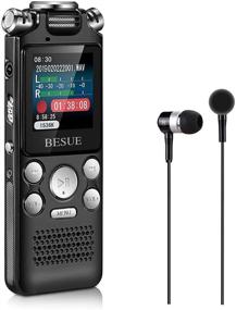 img 4 attached to 🎙️ 16GB BESUE Digital Voice Recorder - Voice Activated, Playback, Rechargeable Audio Recorder for Meetings & Lectures, Handheld Dictaphone with Double Microphone, Noise Cancelling