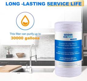 img 1 attached to 🌊 GOLDEN ICEPURE 5 Micron 10”4.5'' Whole House Sediment String Wound Water Filter Replacement - 84637, WPX5BB97P, PC10, 355214-45, 355215-45, WP10BB97P, WP5BB97P - 2PACK