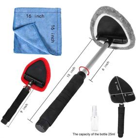img 3 attached to 🚗 SoSickWithIt Windshield Cleaning Tool: Ultimate Car Cleaning Kit with Pivoting Triangular Head and Extendable Handle - Includes 2 Washable and Reusable Covers for Interior and Exterior Use