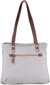 img 2 attached to 👜 Myra Bag Tizzy S-1596: Stylish Upcycled Canvas & Leather Handbag at Best Price