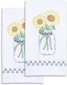 img 1 attached to 🌻 Enhance your Home Décor with Jack Dempsey Needle Art Sunflowers Embroidery Towels