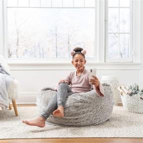 img 3 attached to 🛋️ Christopher Knight Home Matthew Modern Faux Fur Bean Bag Cover in Gray Pebble Pattern - 3 Foot Size