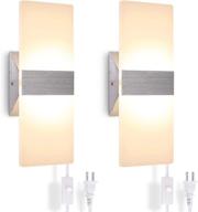 🌟 enhance your space with this set of two plug-in wall sconces - 15w warm white lighting, 170cm cord and on/off switch included логотип