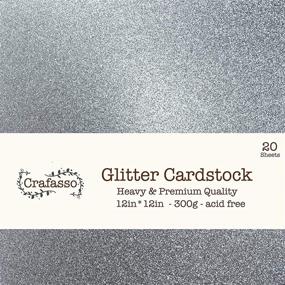 img 1 attached to 📃 Crafasso 12x12 Glitter Cardstock - 300gsm Heavyweight, Premium Quality - 15 Sheets, Silver