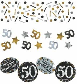 img 1 attached to 🎉 amscan Party Supplies Sparkling Celebration 50 Confetti (12 Piece), Multi Color, 1.2 oz - Add a Festive Touch to Your Party!