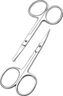 💈 professional curved facial hair scissors for men - trim mustache, nose hair & beard effortlessly - versatile use for eyebrows, eyelashes, and ear hair - high-quality stainless steel (silver) logo