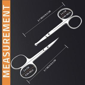 img 3 attached to 💈 Professional Curved Facial Hair Scissors for Men - Trim Mustache, Nose Hair & Beard Effortlessly - Versatile Use for Eyebrows, Eyelashes, and Ear Hair - High-Quality Stainless Steel (Silver)