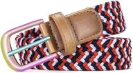 bulliant stretch elastic braided multicolors women's accessories logo