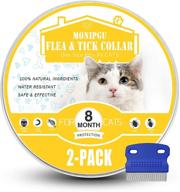 cat collar - 2 pack, natural prevention for cats, 8 months protection, adjustable & waterproof, one size fits all cats - includes comb logo