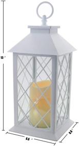 img 3 attached to 🕯️ YAKii 13" Decorative Candle Lantern with LED Flameless Candle and Timer - White, Indoor & Outdoor Hanging Lights for Thanksgiving & Christmas Day Decorations, Plastic LED Candle & Holder