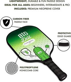 img 2 attached to 🥒 Big Dill Pickleball Co. Carbon Fiber Pickleball Paddle - USAPA-Approved Racket with Zip Paddle Cover - Original Design