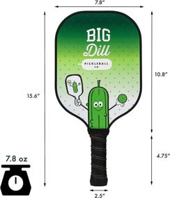 img 3 attached to 🥒 Big Dill Pickleball Co. Carbon Fiber Pickleball Paddle - USAPA-Approved Racket with Zip Paddle Cover - Original Design