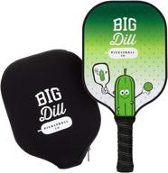 🥒 big dill pickleball co. carbon fiber pickleball paddle - usapa-approved racket with zip paddle cover - original design logo