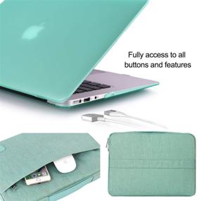 img 1 attached to 👍 iCasso MacBook Air 13 Inch Case 2018 2019 Release Model A1932 Bundle 5 in 1 - Mint Green