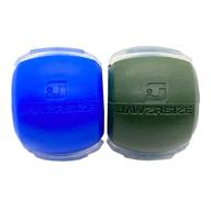 💪 boost jaw, face, and neck muscles with jawzrsize pop n go and custom fit jaw enhancer bundles (blue & green) - beginner & elite toning combo logo