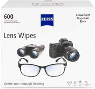 zeiss lens cleaning wipes, pre-moistened, 6 x 5-inches, bulk pack of 600 logo