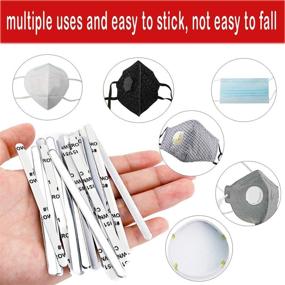 img 1 attached to 🔍 Nose Bridge Strips - Self-Adhesive Aluminum Nose Wire for Sewing Crafts (220 PCS), 90MM Metal Flat Nose Clips DIY Wire