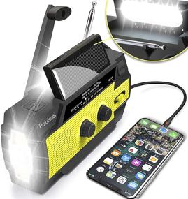 img 4 attached to 📻 [2021 Best] Emergency Hand Crank Radio: 4000mAh Portable Weather Solar Radios with Motion Sensor Reading Lamp, 3 Gear LED Flashlight, SOS Alarm, Cell Phone Charger, AM/FM/NOAA (Yellow, 4000 mAh)