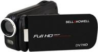 📷 bell+howell slice2 dv7hd-bk full hd 1080p camcorder with touchscreen, 60x zoom, and 3-inch lcd - black logo