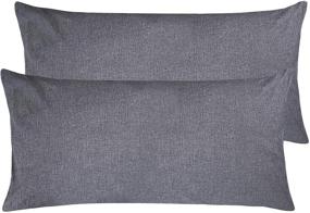 img 4 attached to 🛏️ NTBAY King Size Stone Washed Cotton Pillowcases, 2-Pack, Vintage Style, Breathable Pillow Cases, 20 x 36 Inches, Dark Grey – Improved SEO