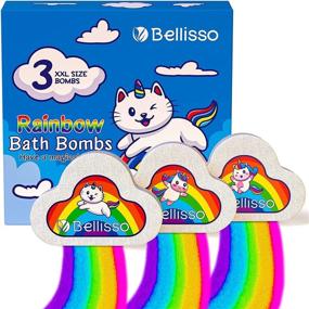 img 4 attached to 🌈 Набор ванных шариков Bellisso Rainbow для детей - Набор из 3 штук - Таблетки цвета облачного единорога для веселого спа - Идеальный подарок для женщин и девочек - Расслабляющие душевые продукты для дома