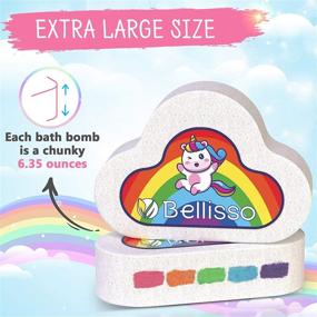 img 2 attached to 🌈 Набор ванных шариков Bellisso Rainbow для детей - Набор из 3 штук - Таблетки цвета облачного единорога для веселого спа - Идеальный подарок для женщин и девочек - Расслабляющие душевые продукты для дома