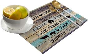 img 3 attached to 🐔 Durable Farmhouse Placemats: Non-Slip, Washable, and Stain-Resistant