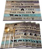 🐔 durable farmhouse placemats: non-slip, washable, and stain-resistant логотип