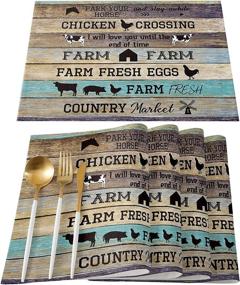 img 4 attached to 🐔 Durable Farmhouse Placemats: Non-Slip, Washable, and Stain-Resistant