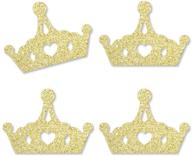 👑 premium gold glitter princess crown confetti - set of 24 - ideal for princess baby showers and birthday parties logo