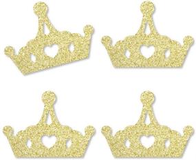 img 3 attached to 👑 Premium Gold Glitter Princess Crown Confetti - Set of 24 - Ideal for Princess Baby Showers and Birthday Parties