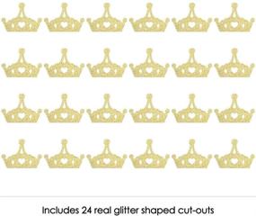 img 2 attached to 👑 Premium Gold Glitter Princess Crown Confetti - Set of 24 - Ideal for Princess Baby Showers and Birthday Parties