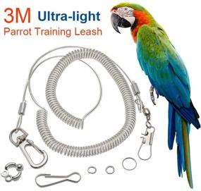 img 3 attached to 🐦 Bird Harness Anti Bite Bird Aviator Training Rope and Leash for Cockatiel Macaw and All Birds - Outdoor Training Gear (5.5mm)