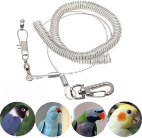 img 4 attached to 🐦 Bird Harness Anti Bite Bird Aviator Training Rope and Leash for Cockatiel Macaw and All Birds - Outdoor Training Gear (5.5mm)