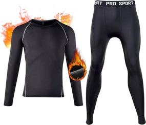 img 4 attached to 🏔️ FANDIMU Mens Thermal Underwear Set: Stay Warm in Winter with Skiing Base Layers and Fleece Lining