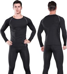 img 2 attached to 🏔️ FANDIMU Mens Thermal Underwear Set: Stay Warm in Winter with Skiing Base Layers and Fleece Lining