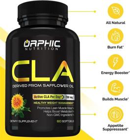 img 3 attached to 🔥 Optimize your Weight Loss, Metabolism &amp; Lean Muscle Gain with CLA Safflower Oil Supplement - 100% Pure Safflower Oil - 780mg Non-Stimulant Conjugated Linoleic Acid - Ideal for Men &amp; Women - 60 Softgels