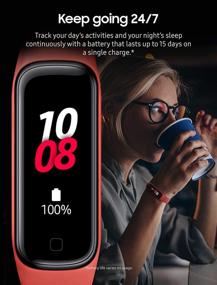 img 2 attached to Samsung Galaxy Fit 2 Bluetooth фитнес-трекер умный браслет - Scarlet (американская версия)