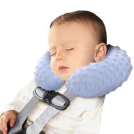 👶 comfy blue u-shaped travel pillow for kids: baby car seat head support and airplane sleeping aid for toddlers - soft inflate neck pillow for boys and girls logo