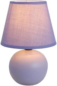 img 2 attached to 💜 Mini Ceramic Globe Table Lamp, Purple: Simple Elegance for Any Space